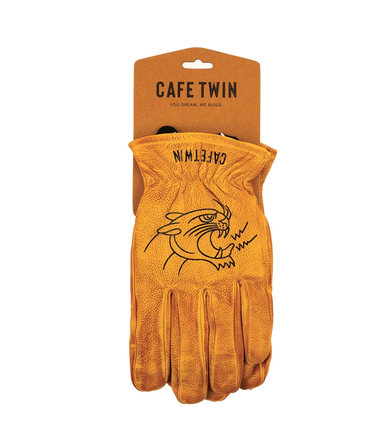 Guanti Moto Vintage Worker CT Giallo in Pelle