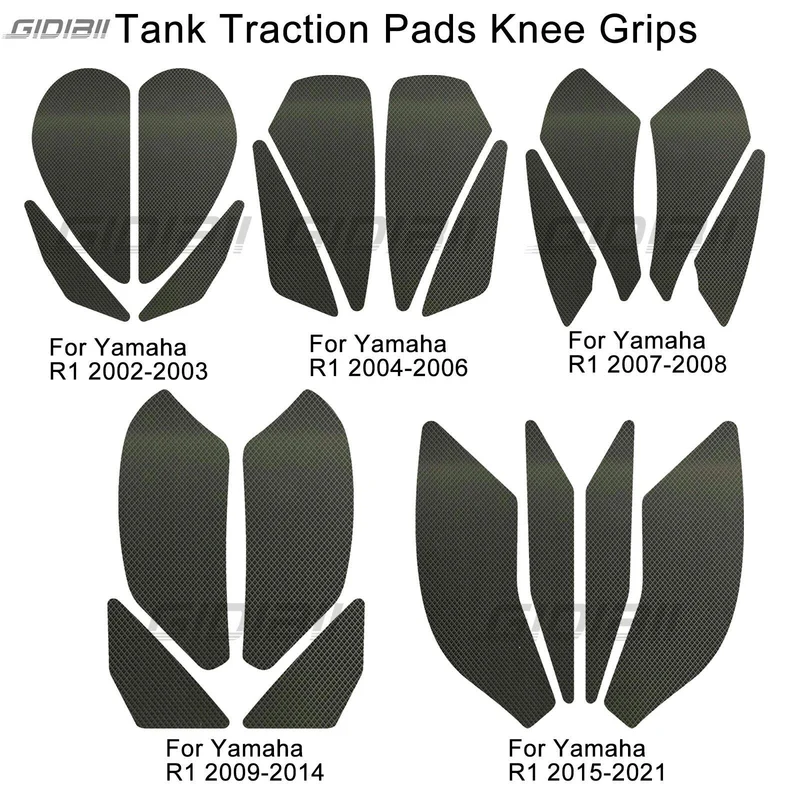 Gas Fuel Tank Pads For Yamaha YZF-R1 Traction Knee Grips Anti-slip
