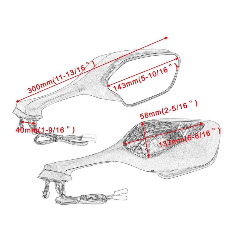 Foldable Rearview Mirrors Turn Signal For Honda CBR1000RR/RA 08-16,VFR800F 14-15