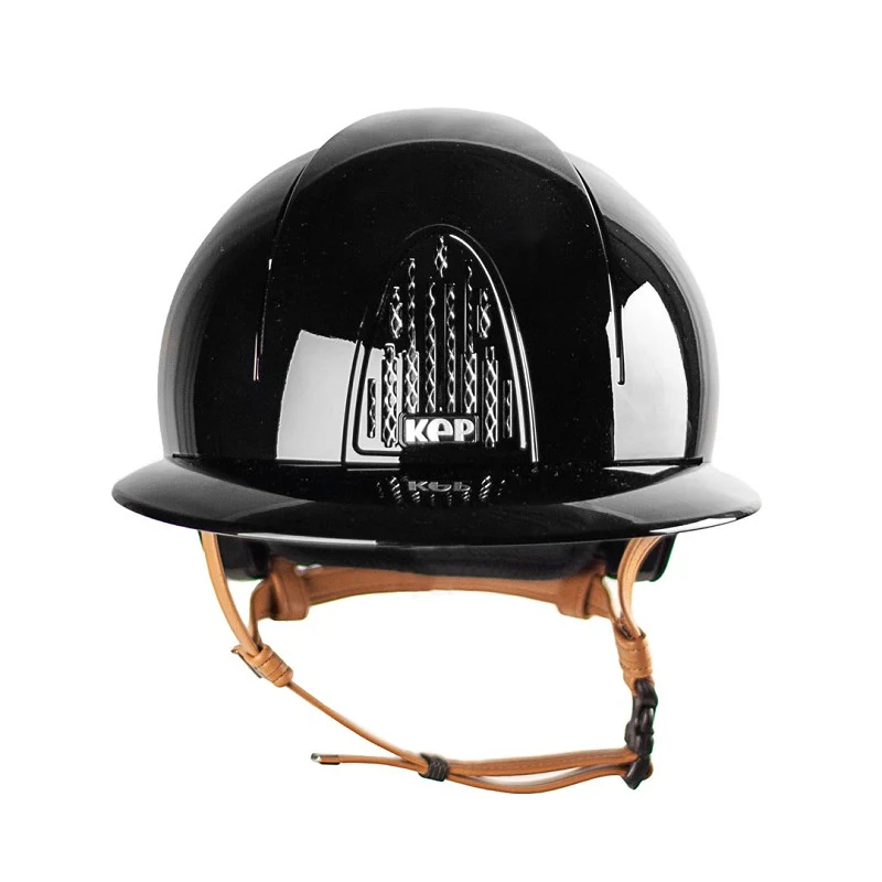Riding Helmet Cromo Smart Polish Polo Visor with Beige Chin Strap