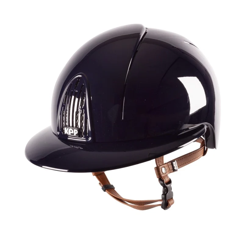 Riding Helmet Cromo Smart Polish Polo Visor with Beige Chin Strap