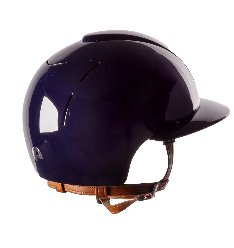 Riding Helmet Cromo Smart Polish Polo Visor with Beige Chin Strap