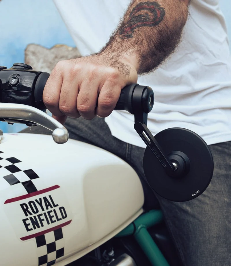 Kit Specchietti Bar End Slim con Adattatori per Royal Enfield