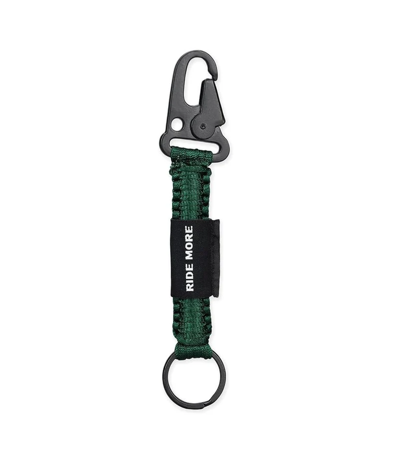 Portachiavi Royal Enfield "Ride More" intrecciato in nylon – Verde
