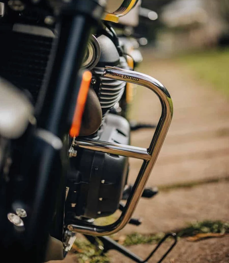 Barre Paramotore Larghe Silver per Royal Enfield Bear / Interceptor / Continental GT 650