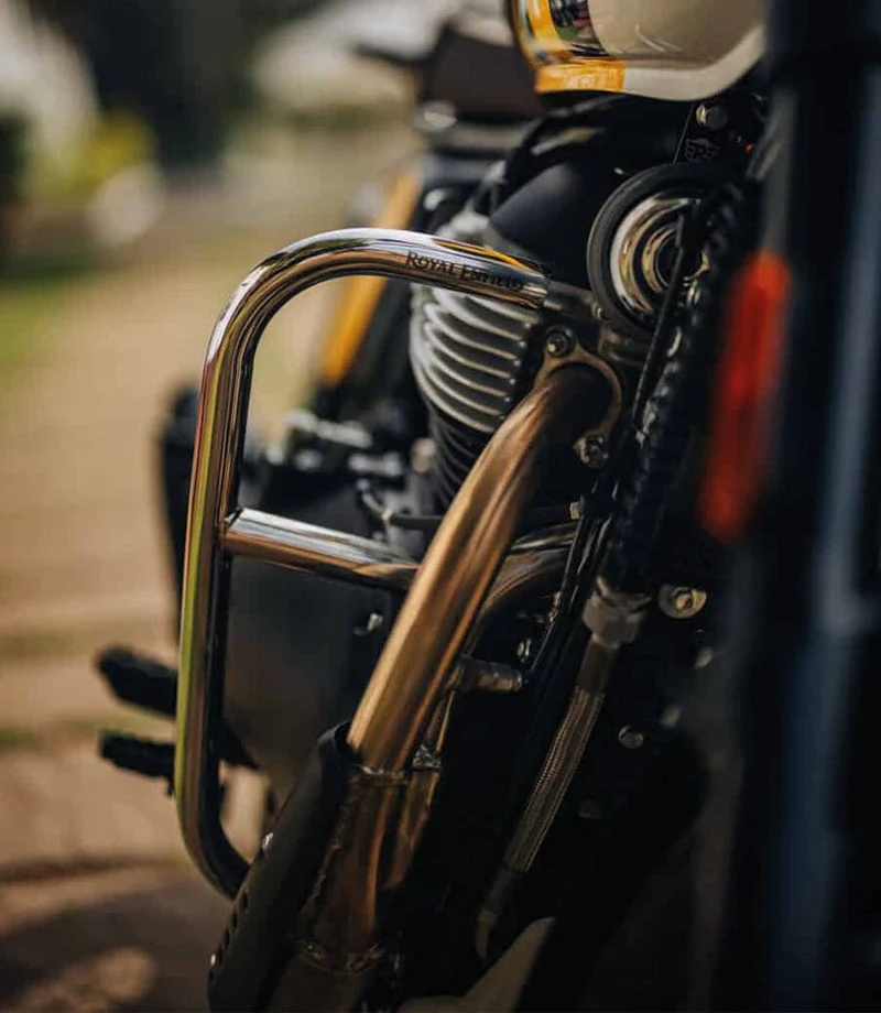 Barre Paramotore Larghe Silver per Royal Enfield Bear / Interceptor / Continental GT 650