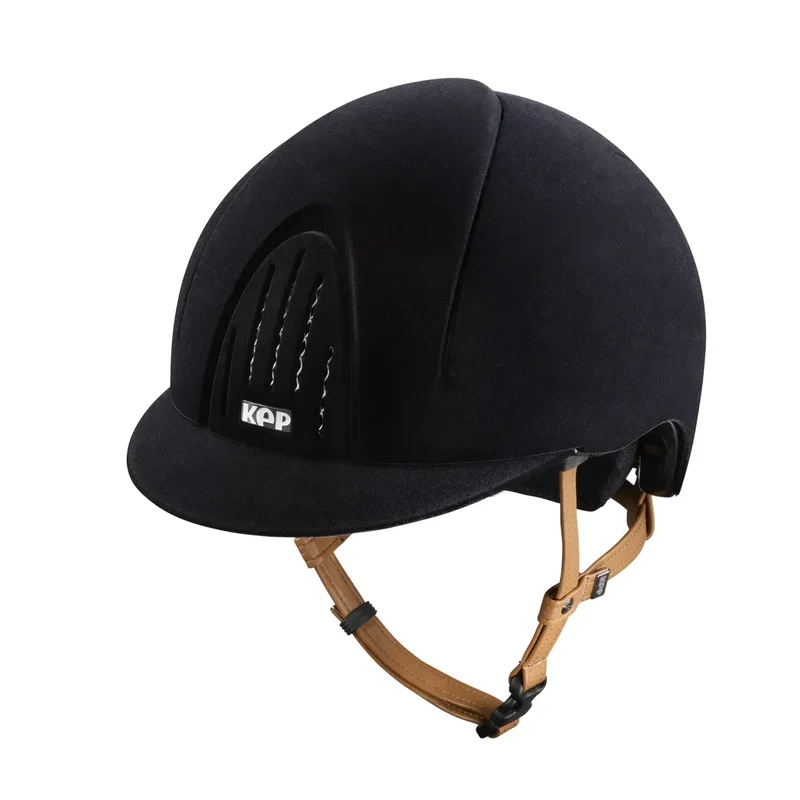 Riding Helmet Smart Nova Velvet with Beige Chinstrap