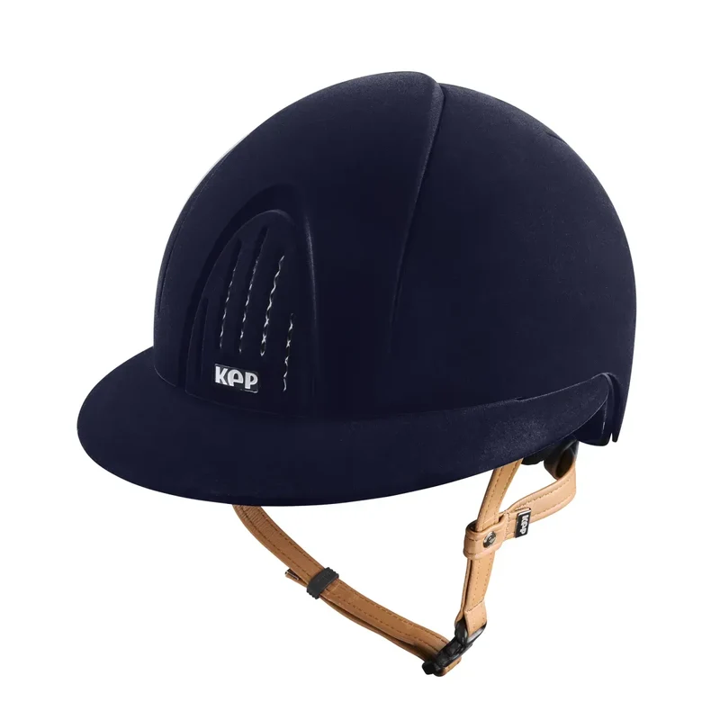 Riding Helmet Smart Nova Velvet Polo Visor with Beige Chinstrap