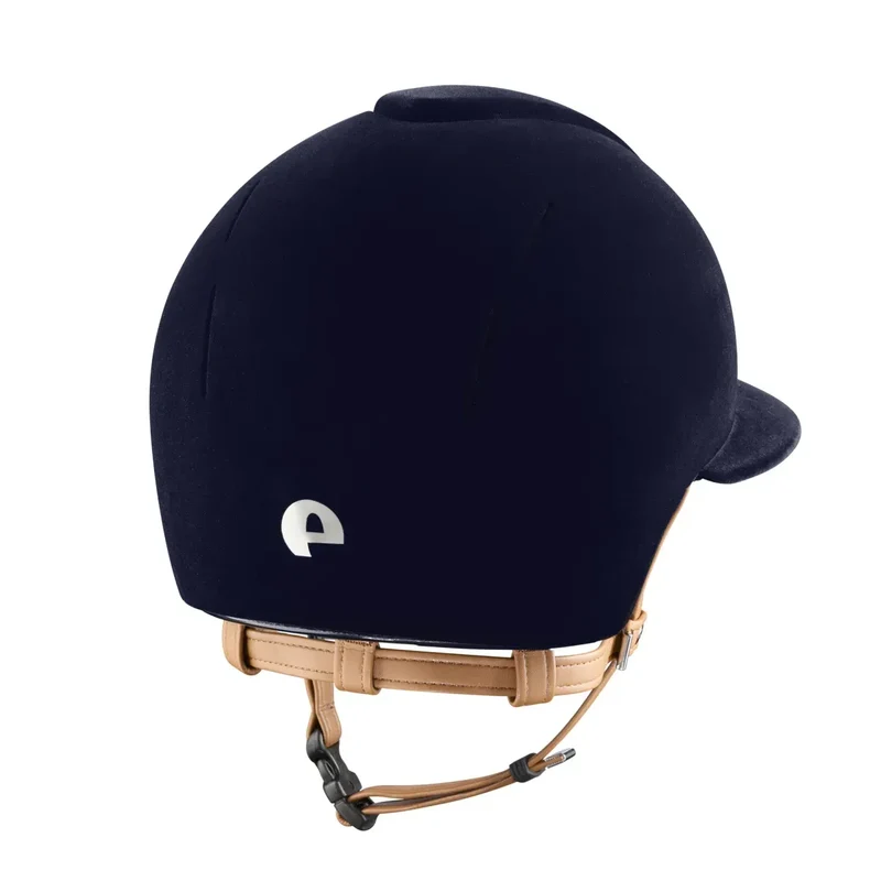 Riding Helmet Smart Nova Velvet Polo Visor with Beige Chinstrap