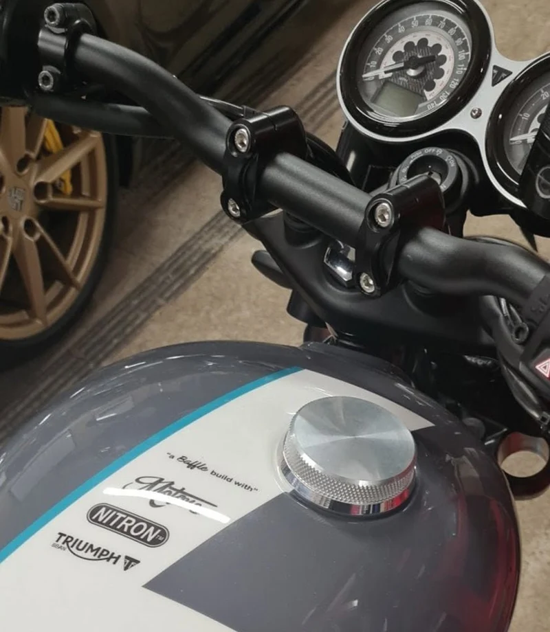 Adattatore Anello Tappi Serbatoio per Speed Twin/Thruxton/Scrambler 1200 Silver