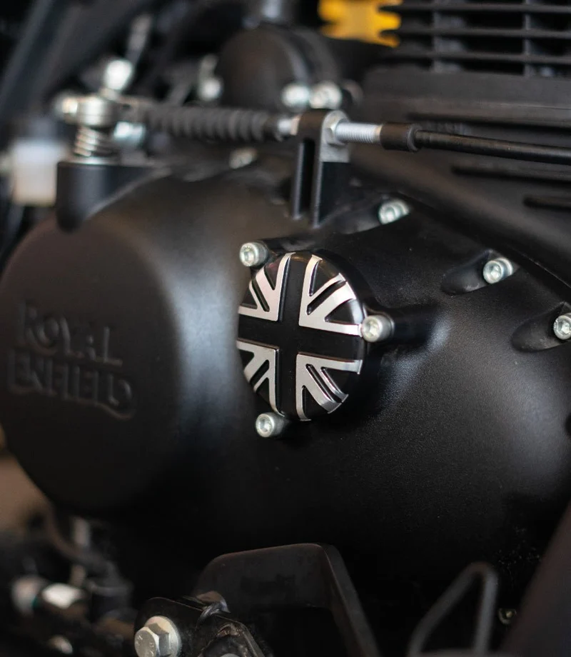 Tappo Carter Filtro Olio "Union Jack" per Royal Enfield 350cc - Cafe Twin