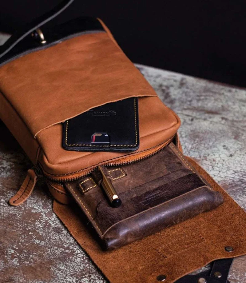 Borsa da Gamba Trip Machine - Vintage Tan