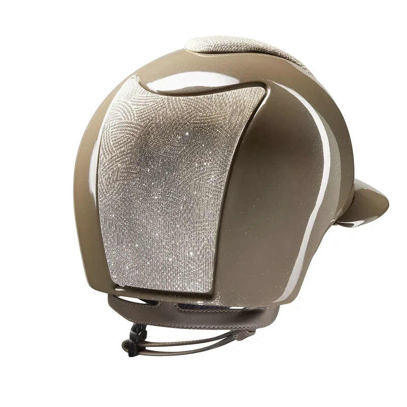 Riding Helmet Cromo 2.0 Diamond Taupe New Galassia Gold Polo Visor