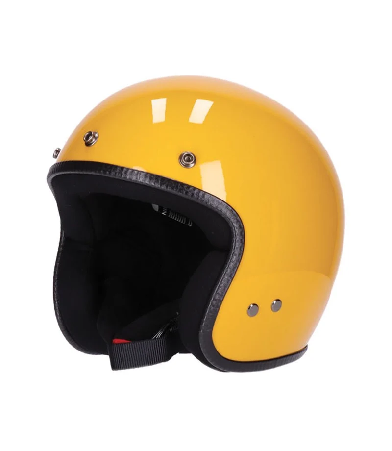 Casco Jet Vintage Giallo Roeg