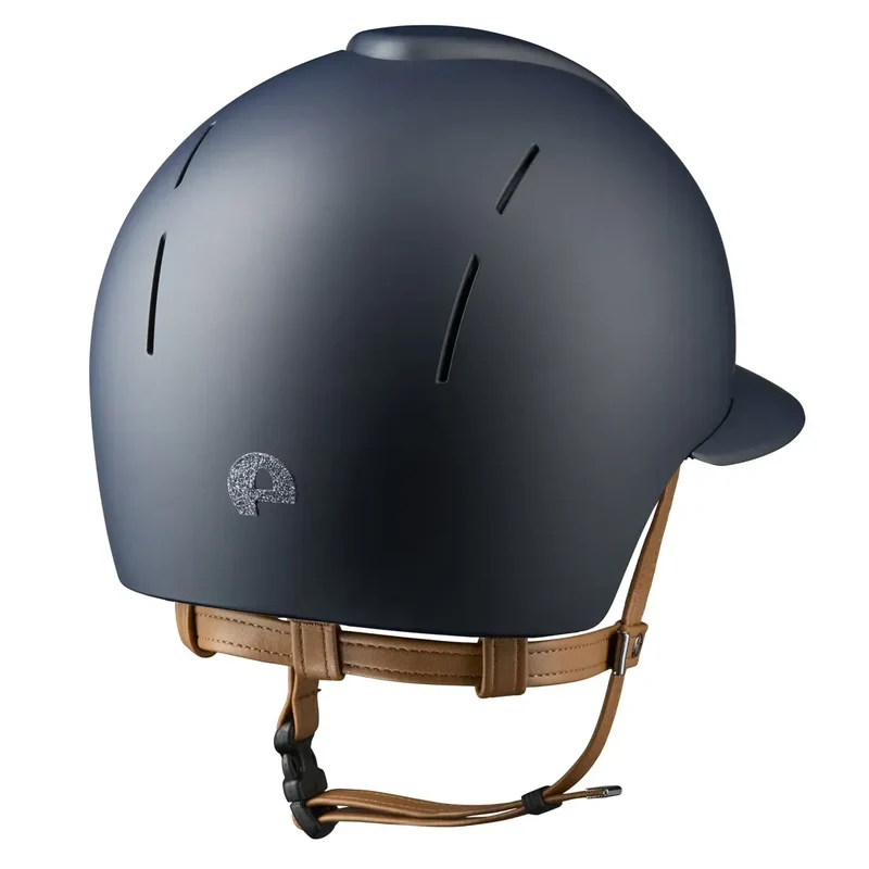 Riding Helmet Smart Nova Textile Star Silver Polo Visor - Beige Strap