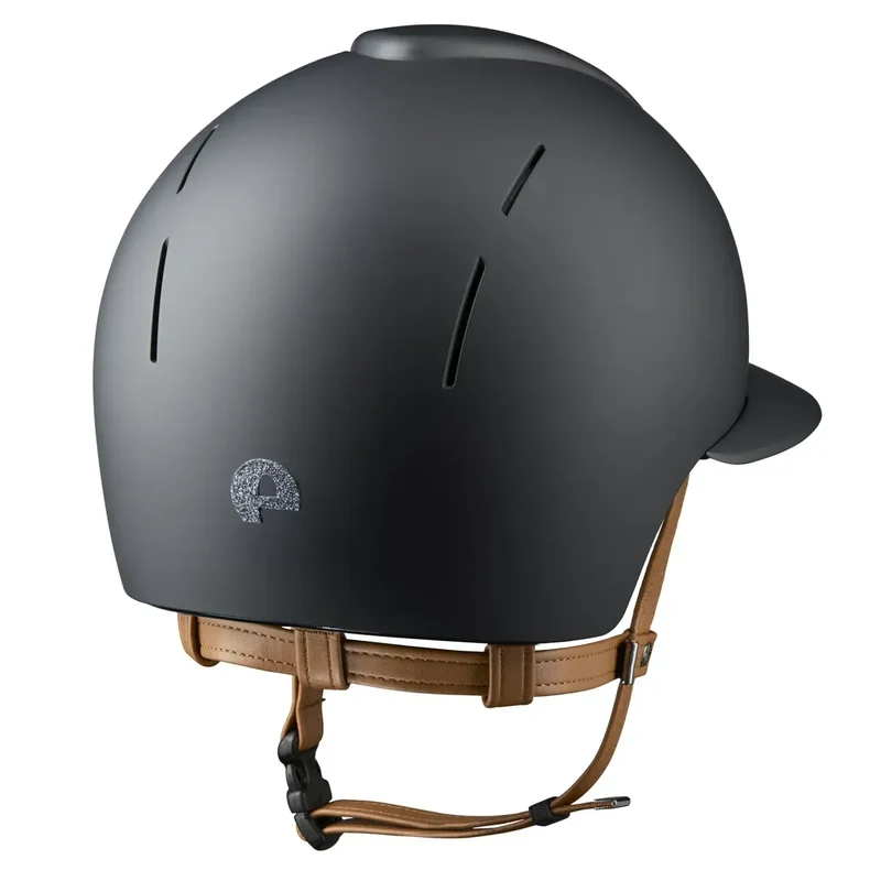 Riding Helmet Smart Nova Textile Star Silver Polo Visor - Beige Strap