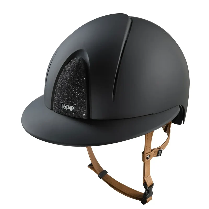 Riding Helmet Smart Nova Textile Star Polo Visor - Beige Strap