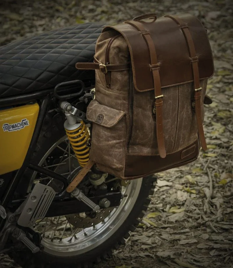Zaino Vintage Moto Trip Machine - Rambler - Dark Tan