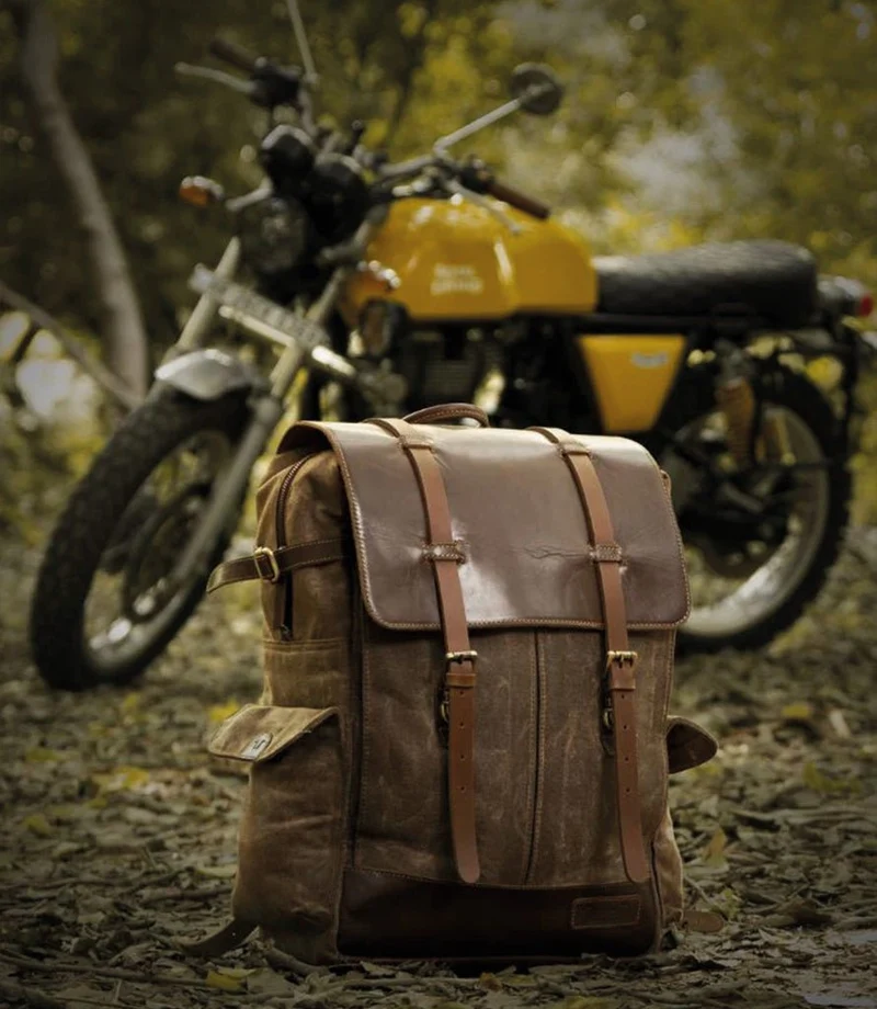 Zaino Vintage Moto Trip Machine - Rambler - Dark Tan
