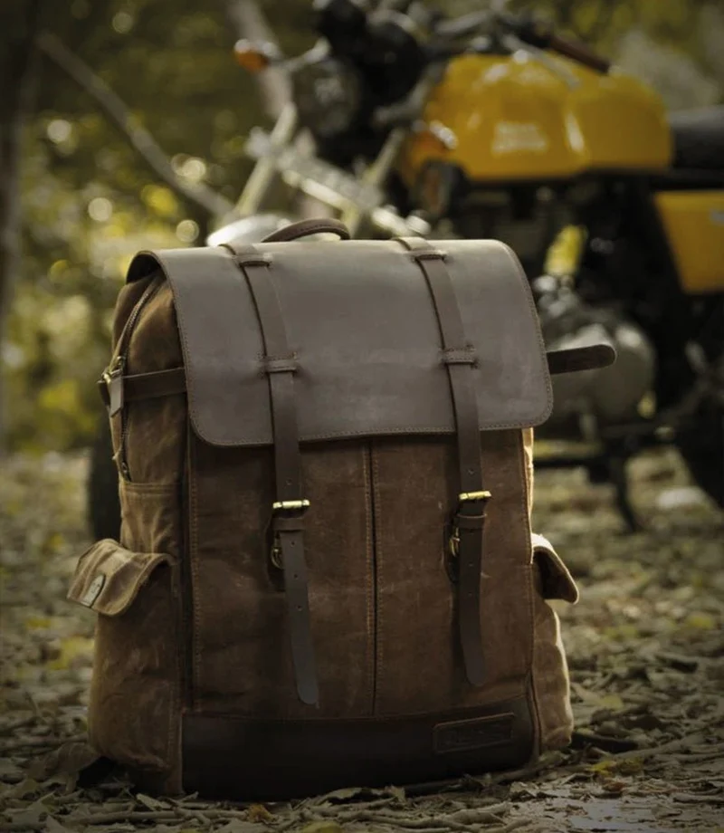 Zaino Vintage Moto Trip Machine - Rambler - Marrone