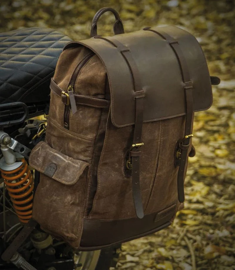 Zaino Vintage Moto Trip Machine - Rambler - Marrone