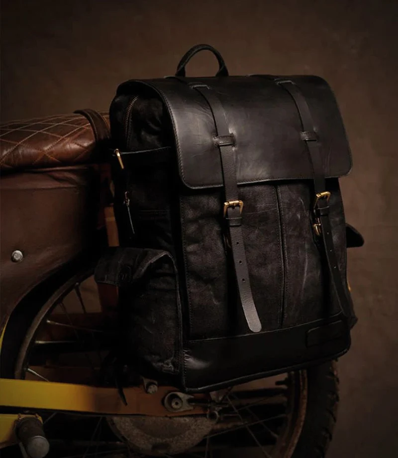 Zaino Vintage Moto Trip Machine - Rambler - Nero