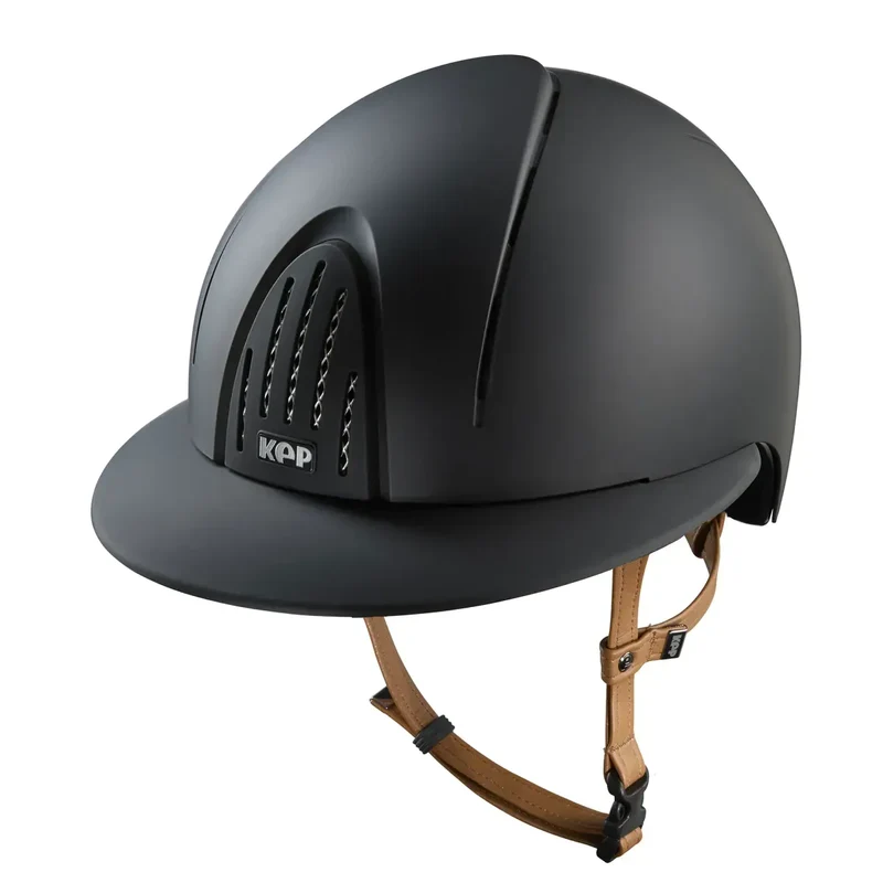 Riding Helmet Smart Nova Textile Polo Visor - Beige Strap