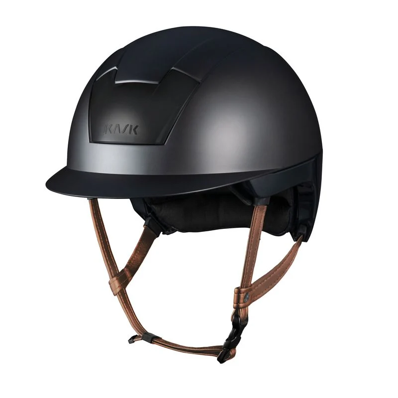 Riding Helmet Kooki with Brown Chin Strap