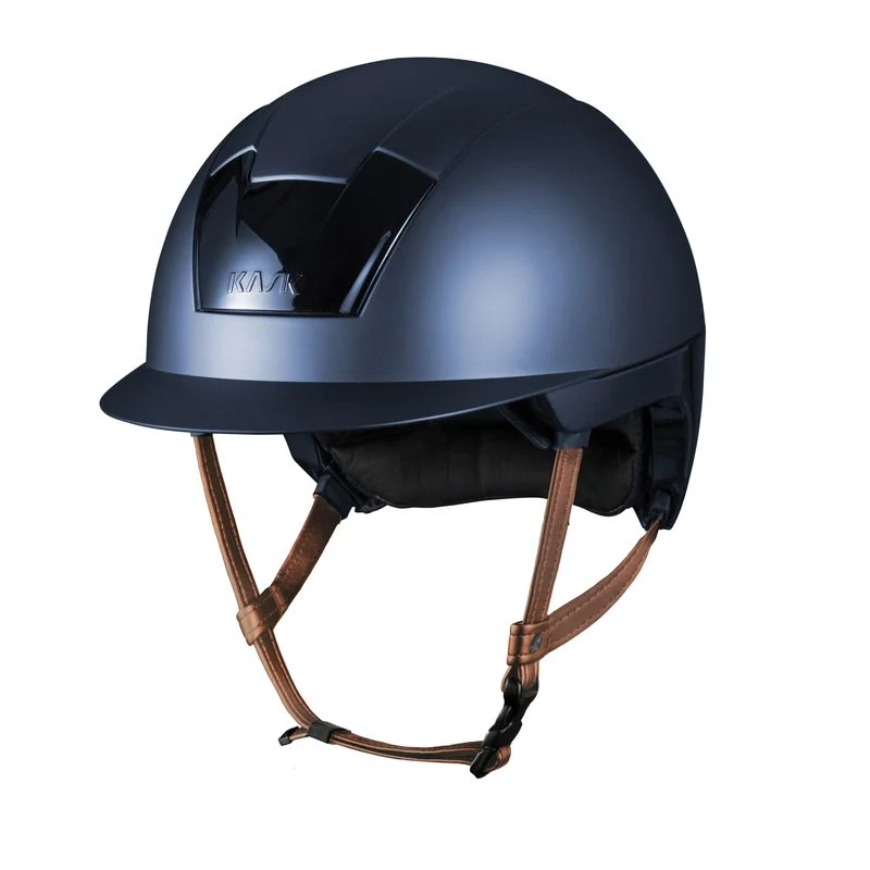 Riding Helmet Kooki with Brown Chin Strap