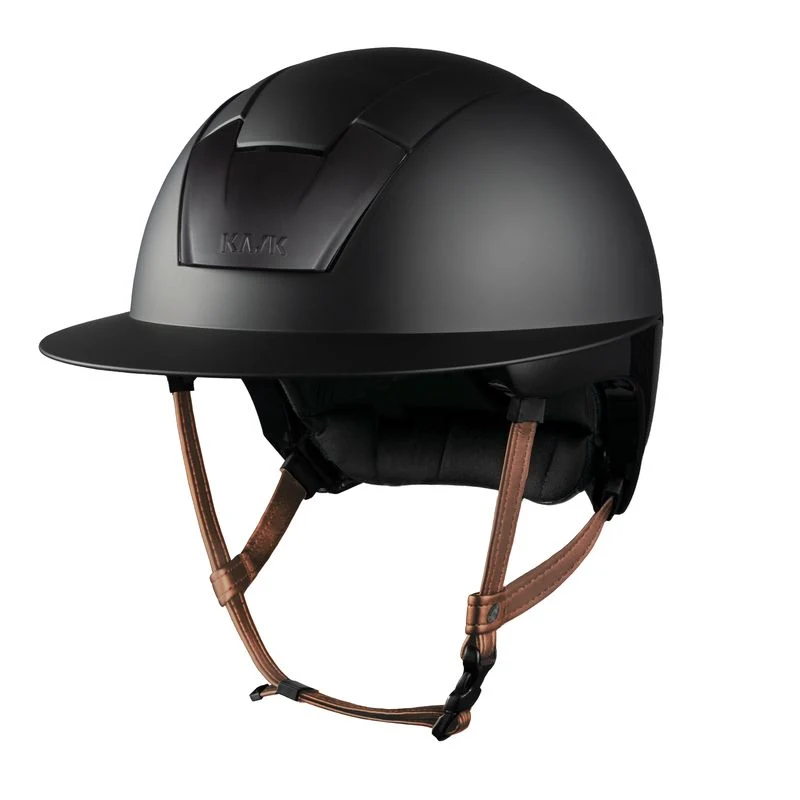 Riding Helmet Kooki Lady with Brown Chin Strap