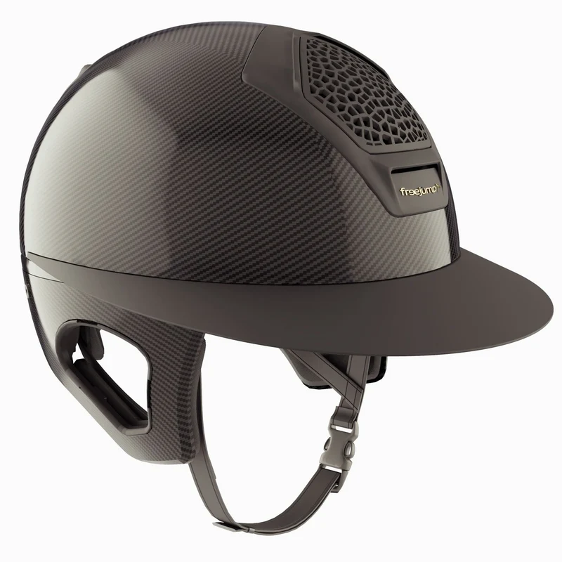 Riding Helmet Carbon Voronoi with Temple Protection Matt Black