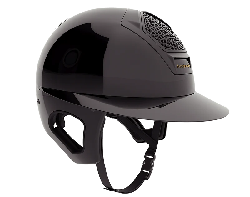 Riding Helmet Glossy Voronoi with Temple Protection