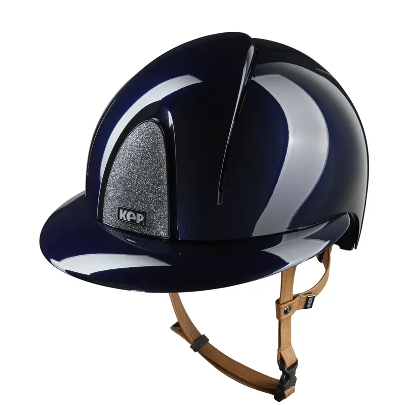 Riding Helmet Smart Nova Polish Polo Visor Star Silver - Beige Strap
