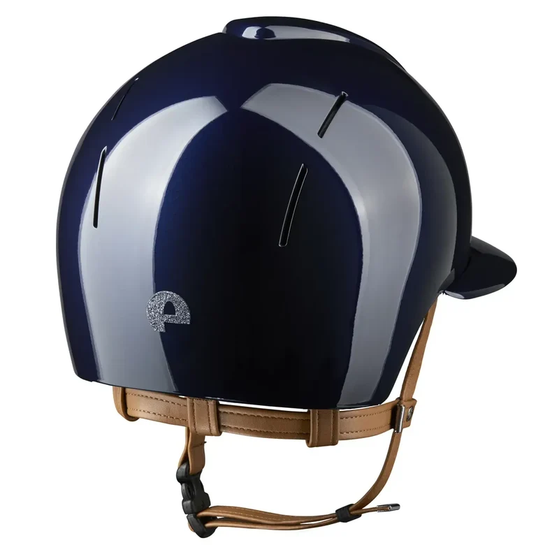 Riding Helmet Smart Nova Polish Polo Visor Star Silver - Beige Strap