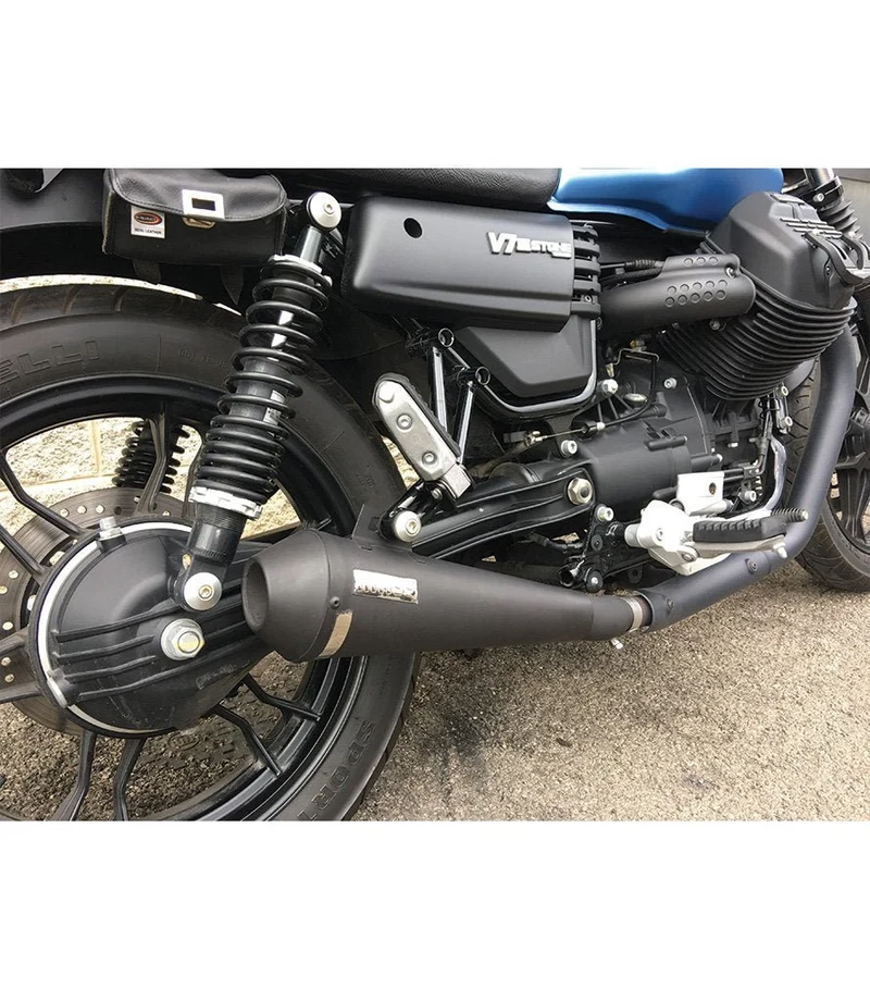 Scarico per Moto Guzzi V7 - Tromb Inox Nero - Mass