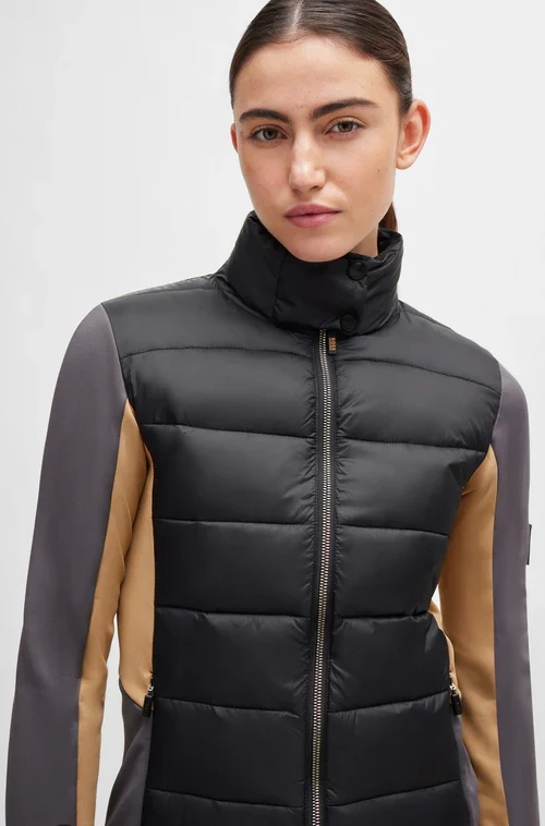 Women's Hybrid Puffer Jacket Ruby Black