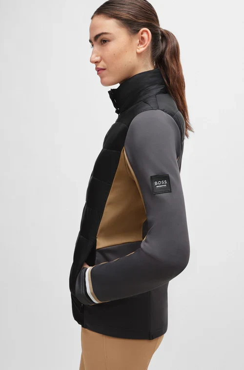 Women's Hybrid Puffer Jacket Ruby Black