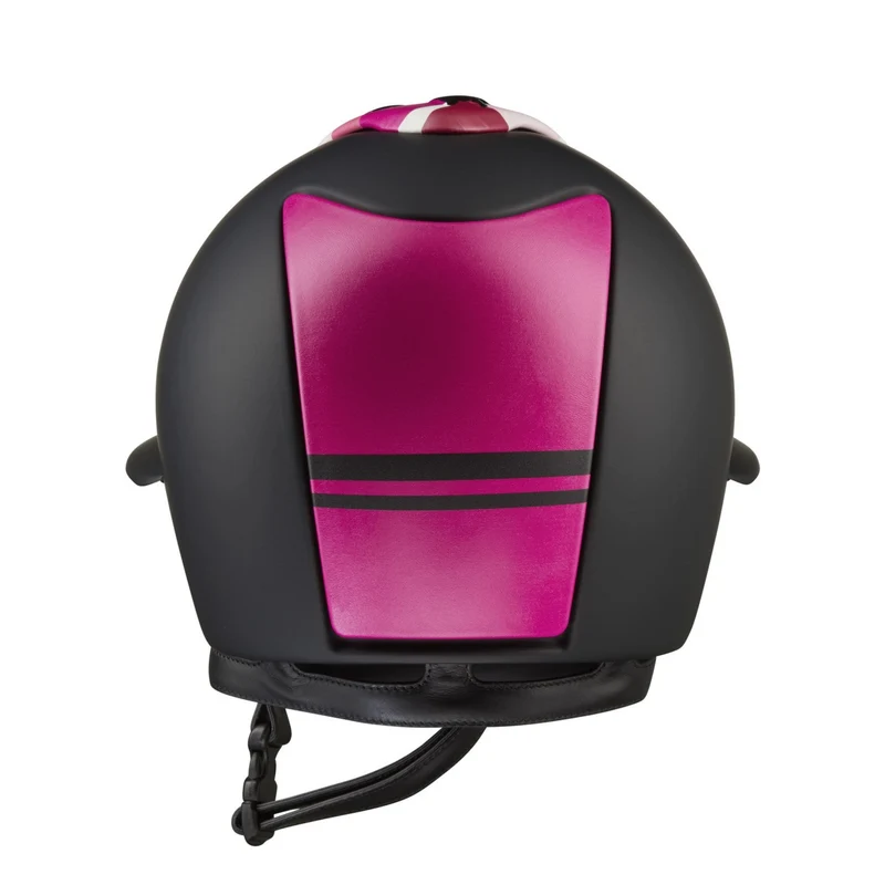 Riding Helmet Cromo 2.0 Black Textile Pink Vikings Inserts with Polo Peak