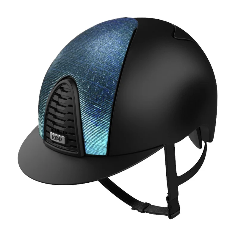 Riding Helmet Cromo 2.0 Textile Black with Blue Galassia Insert