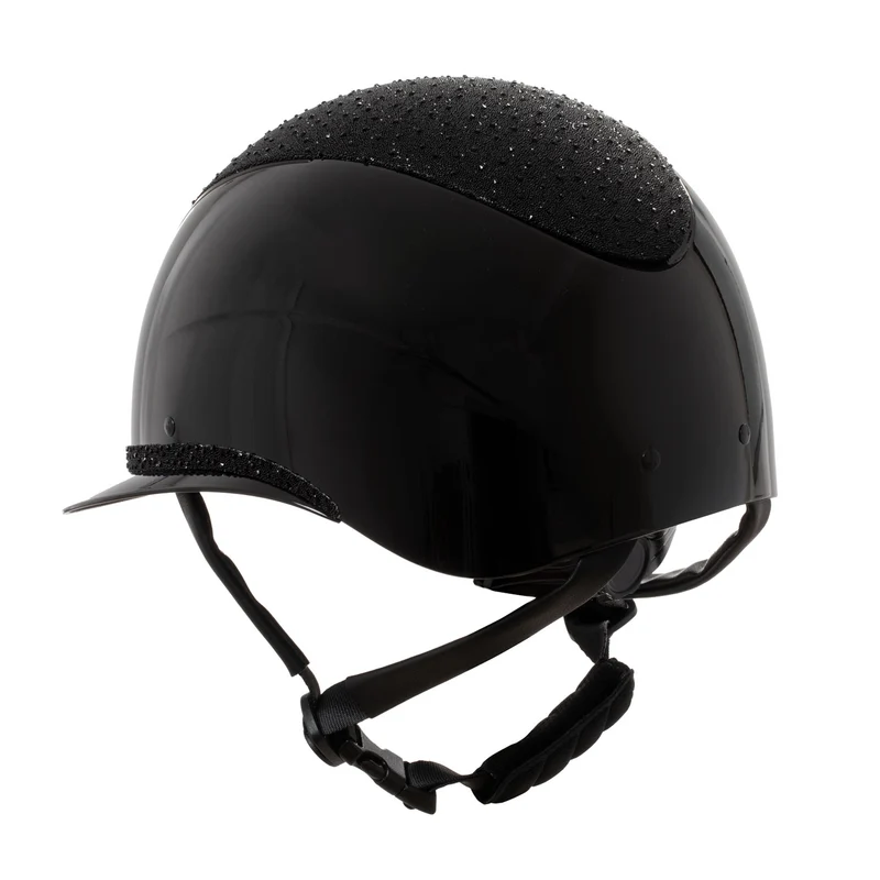 Luxury Riding Helmet with Rhinestones and Wide Visor