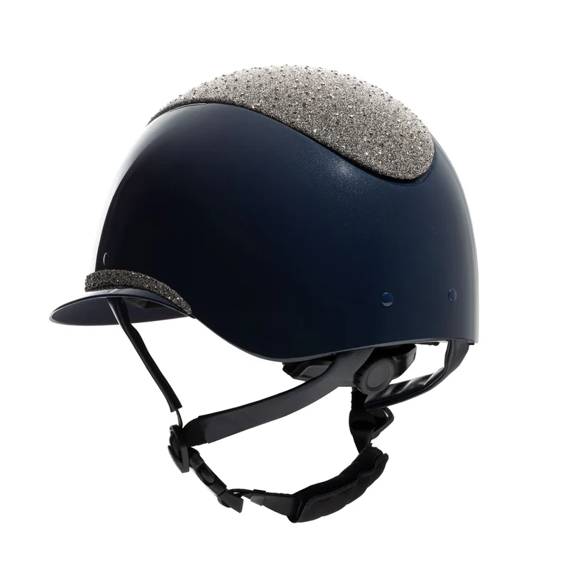Luxury Riding Helmet with Rhinestones and Wide Visor