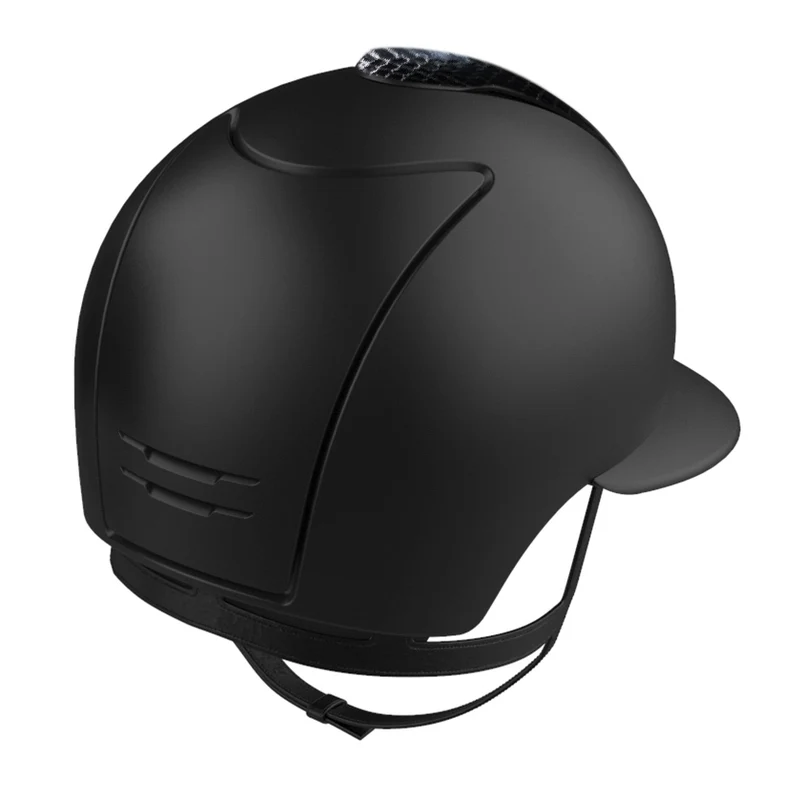 Riding Helmet Cromo 2.0 Textile Black with Front Glossy Snake Insert & Polo Visor