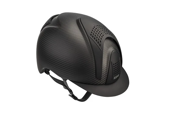 Carbon Riding Helmet E-Light Black Matt with Matt Black Inserts