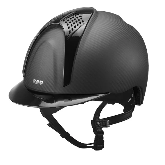 Carbon Riding Helmet E-Light Matt with Black Shine Inserts