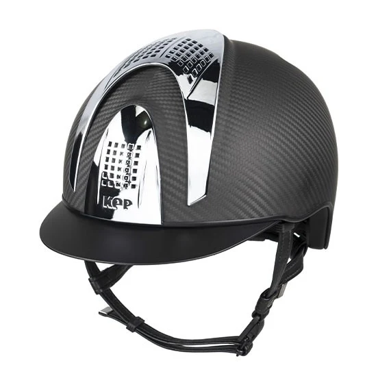 Riding Helmet E-Light Matt Black with Silver Inserts