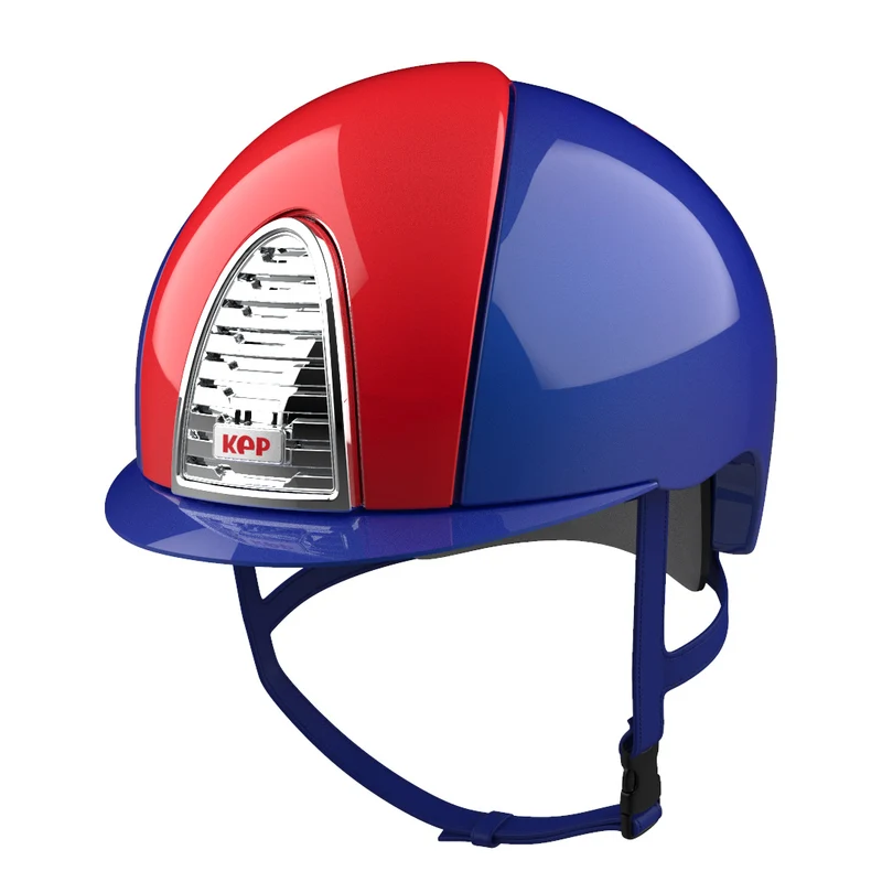 Riding Helmet Cromo 2.0 XC Metal Royal Blue with Red Inserts