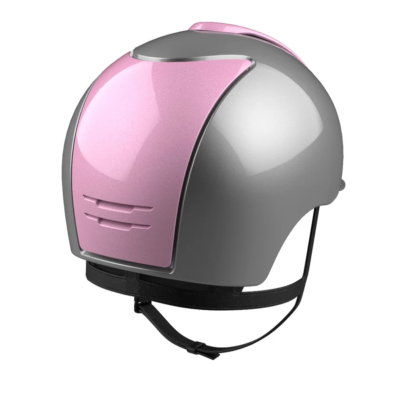 Riding Helmet Cromo 2.0 XC Metal Light Grey with Pink Inserts