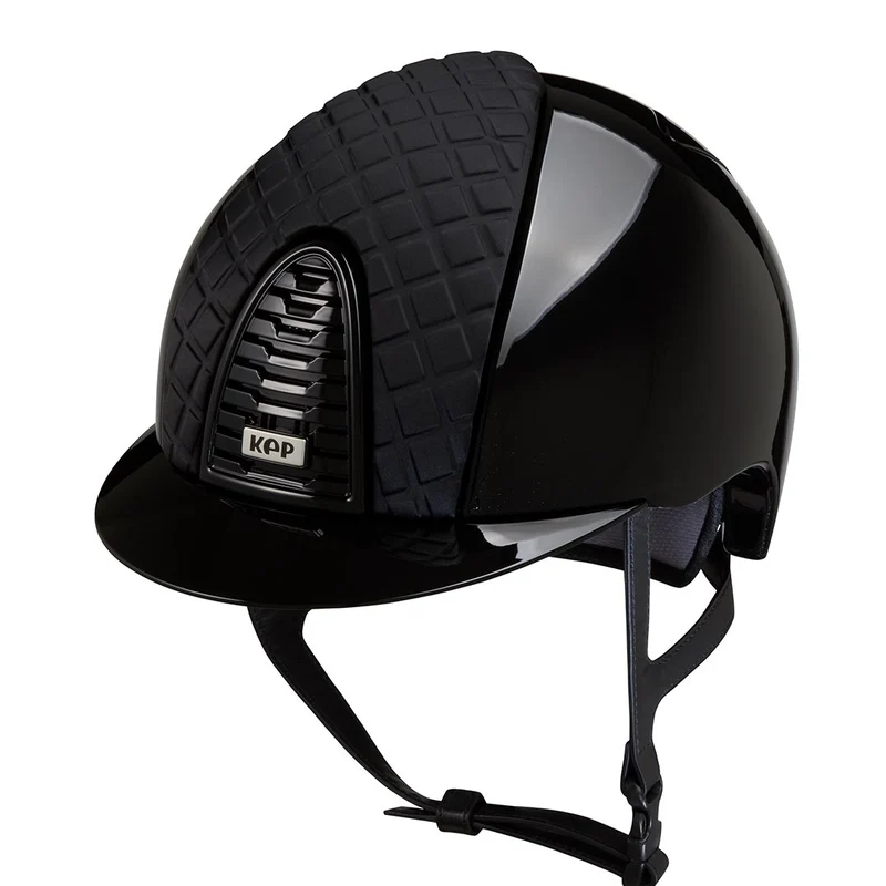 Riding Helmet Cromo 2.0 Black Polish Milano Satin Front Insert