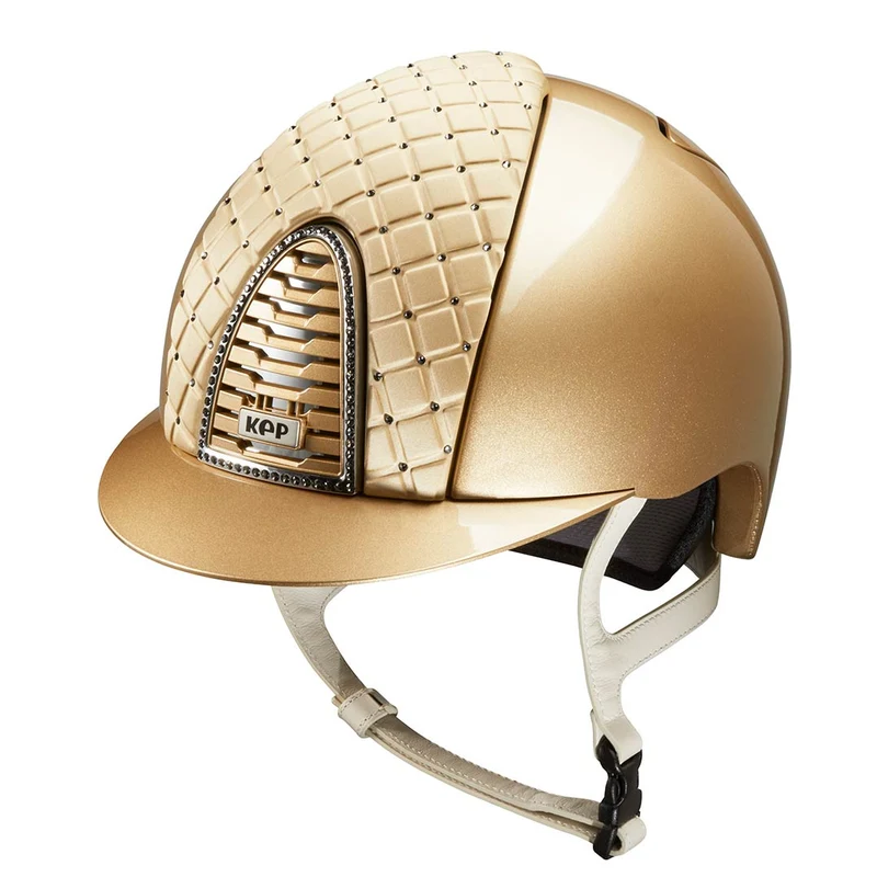 Riding Helmet Cromo 2.0 Sand Metal Milano Satin Front with Swarovski®