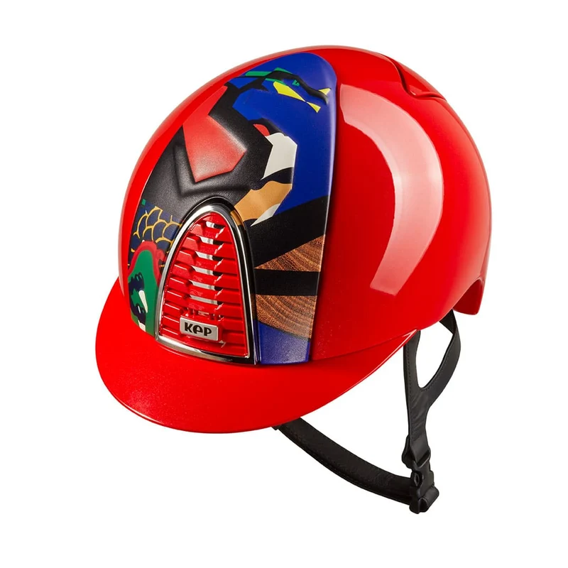 Riding Helmet Cromo 2.0 Red Polish with Zodiac Collection Dragon Insert